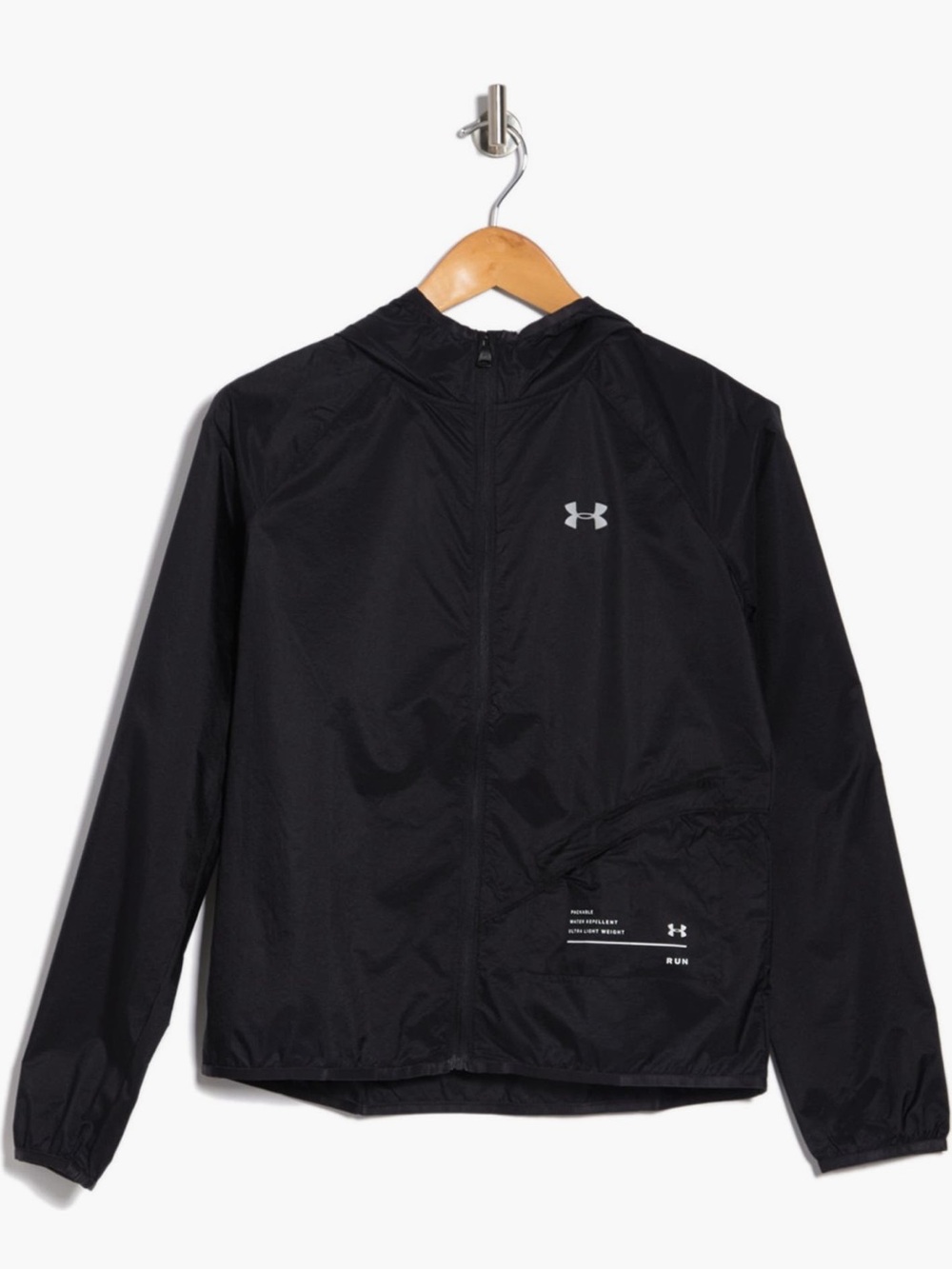 UNDER ARMOUR QUALIFIER STORM PACKABLE JACKET IN BLACK - NWT!